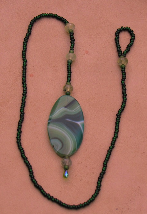 Agate Prehnite Lariat